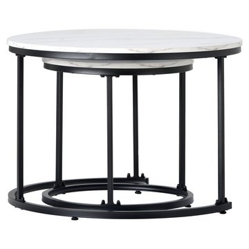 OKWISH Couchtisch Runder geschachtelter Beistelltisch Couchtisch (2-St)