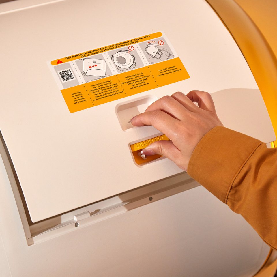 OKWISH Automatic Katzentoilette Selbstreinigende Katzentoilette, mit Sensor, App-Steuerung, Nachtlicht, abnehmbarer Trommel