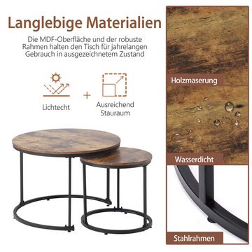 OKWISH Couchtisch Runder geschachtelter Beistelltisch Couchtisch (2-St)