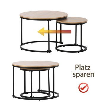 OKWISH Couchtisch Runder geschachtelter Beistelltisch Couchtisch (2-St)