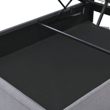 Letto imbottito idraulico OKWISH, 140x200 cm, con rete a doghe in metallo, materasso incluso