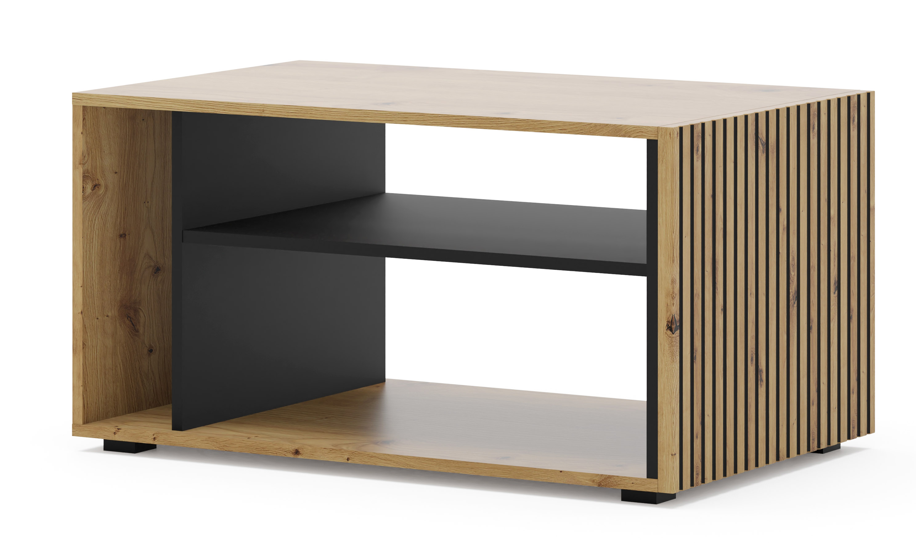 Raumhirsch Table basse AURIS 88x45x55 cm Avec rangement chêne Artisan / noir – vue principale