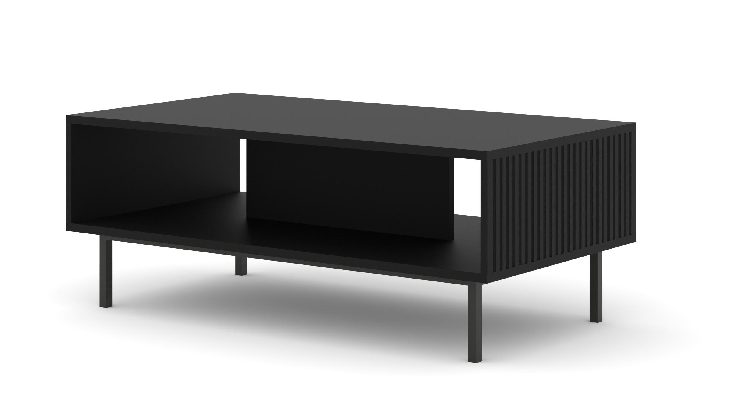 Raumhirsch Table basse 90x45x60 cm Avec rangement noir / noir / noir – vue principale