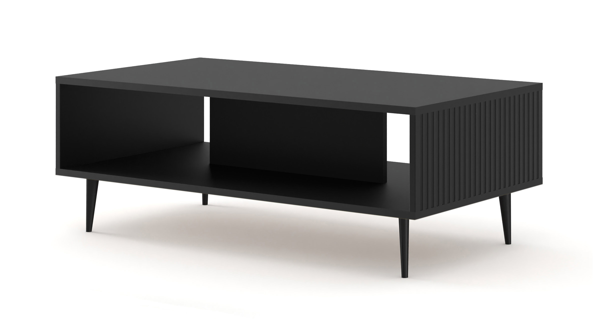 Raumhirsch Table basse 90x43x60 cm Avec rangement noir / noir / noir – vue principale