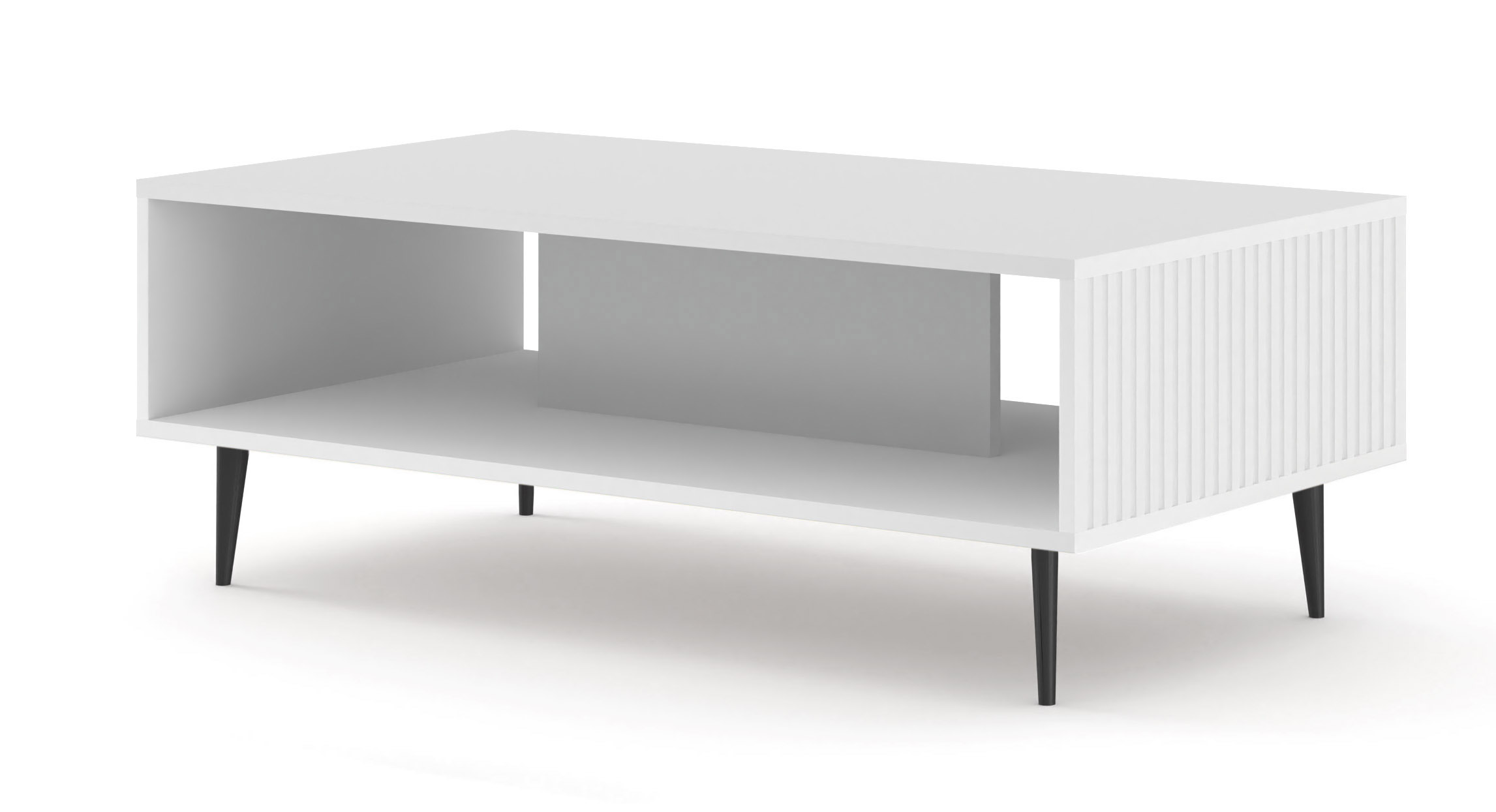 Raumhirsch Table basse 90x43x60 cm Avec rangement blanc / blanc / noir – vue principale