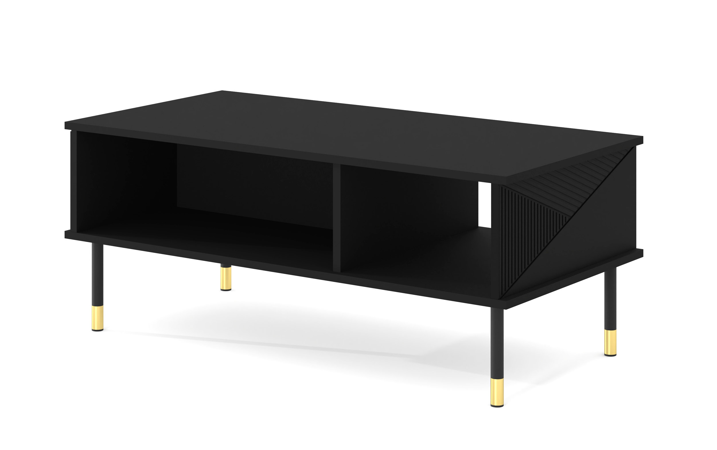 Raumhirsch Table basse 110x45x55 cm Avec rangement noir / doré – vue principale