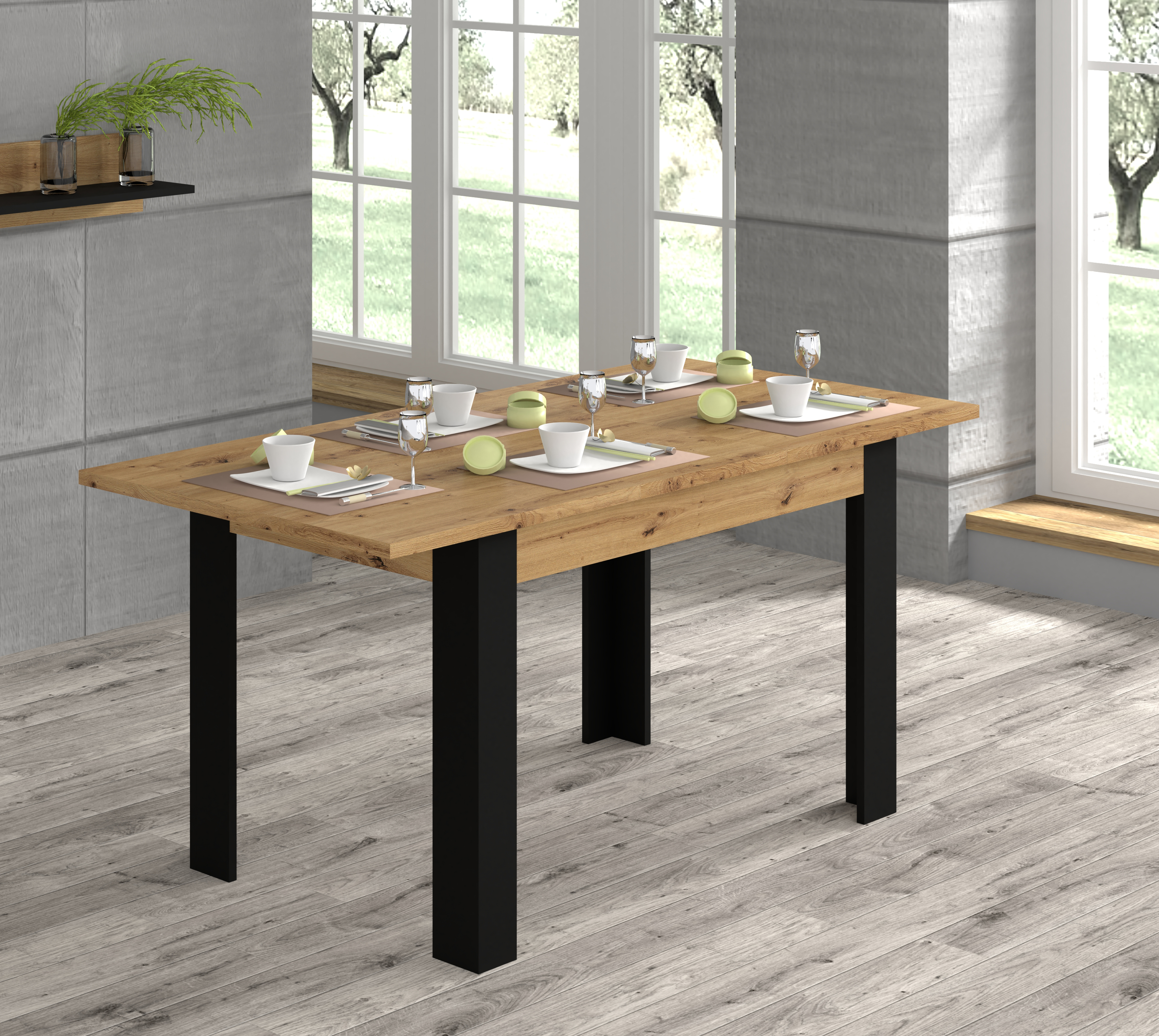 Raumhirsch Table basse 160x76x80 cm artisann – détail 1