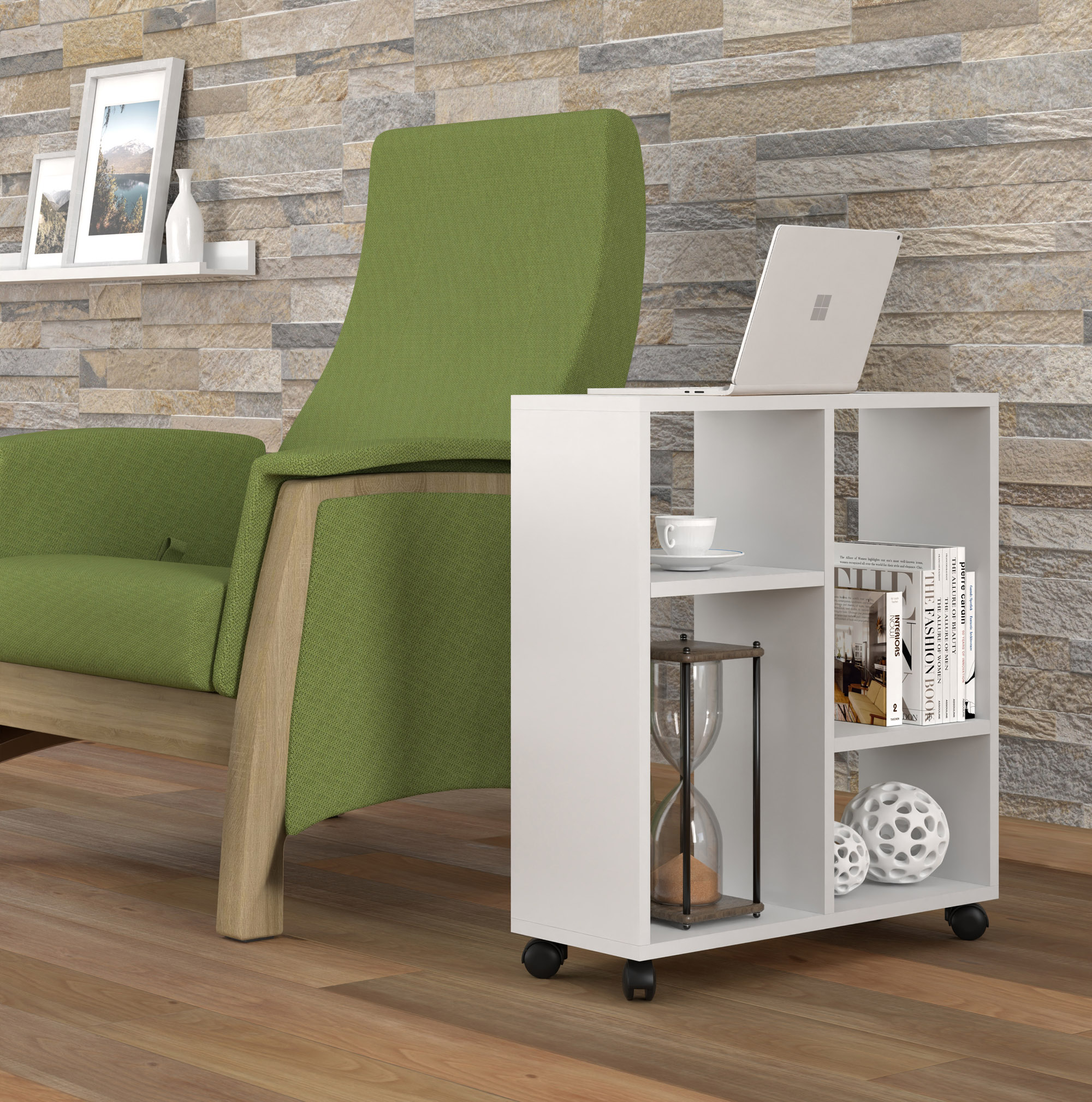 Raumhirsch Table basse 60x65x20 cm blanc – détail 2