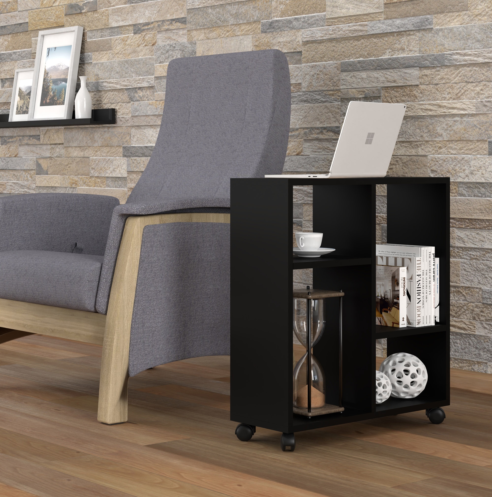 Raumhirsch Table basse 60x65x20 cm noir – détail 2