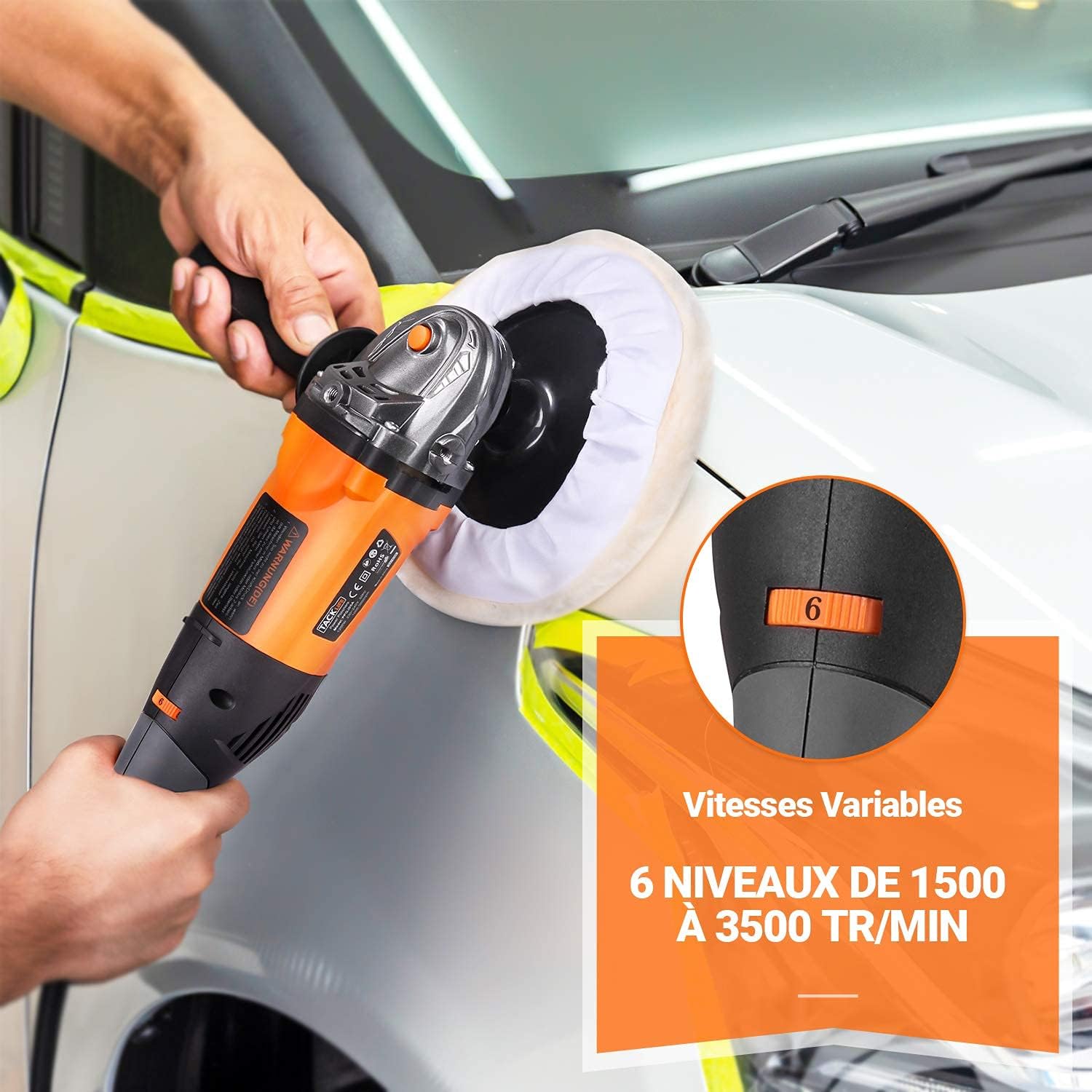TACKLIFE Polisseuse, 1200W Machine à Polir Les Voitures, 1500-3500RPM, 6 Vitesse Variable, Plaque Remplaçable De 180 Mm, Poignée En D, Convient Au Polissage Des Voitures, Bateaux, Meubles - PPGJ05A -Promos Brico Forte Boutique AAHKMJXYDAFdJAOAIMEbOAchmHpFU373 mFTVEalc7Zs9nSWNUJsFBaqK7Zy4hbY p94eQ zJzVBDkfgjUQNWcjr3VNd9RwZnA4cSb5wLHxyR EqDJw8c0jEzkw42geHUGA=