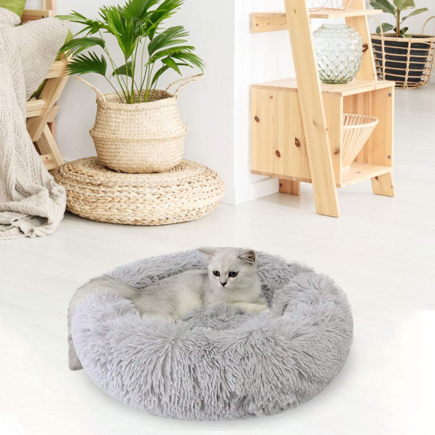 Rond en Peluche pour Animal Domestique nidifier Matelas épais Chaud Chien Lit Litière pour Chat Convient pour Chiots Chaton Petits
