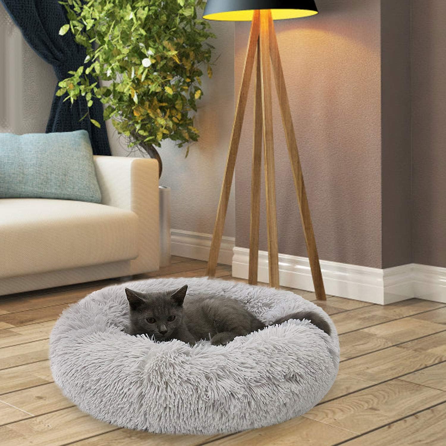 Rond en Peluche pour Animal Domestique nidifier Matelas épais Chaud Chien Lit Litière pour Chat Convient pour Chiots Chaton Petits