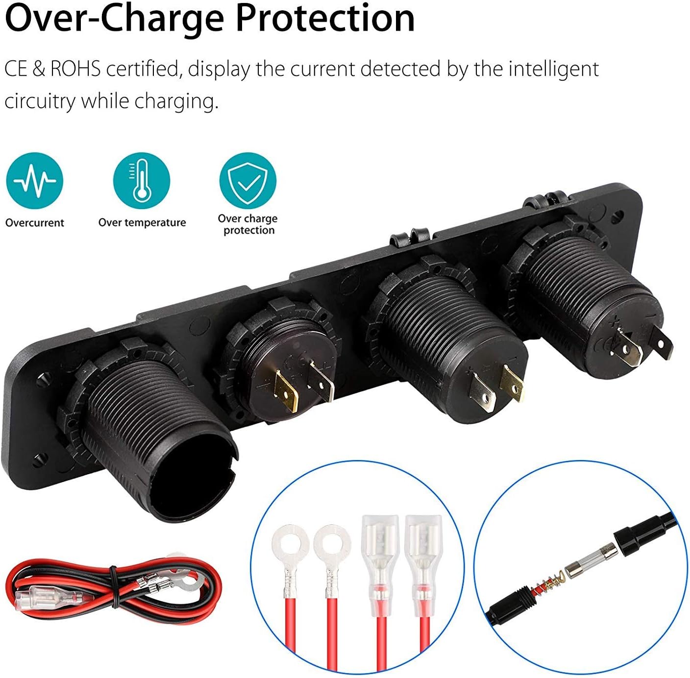 Presa USB Per Camper/Auto - Doppia USB PD, Accendisigari 150W, Voltmetro, Interruttore - Foto 2