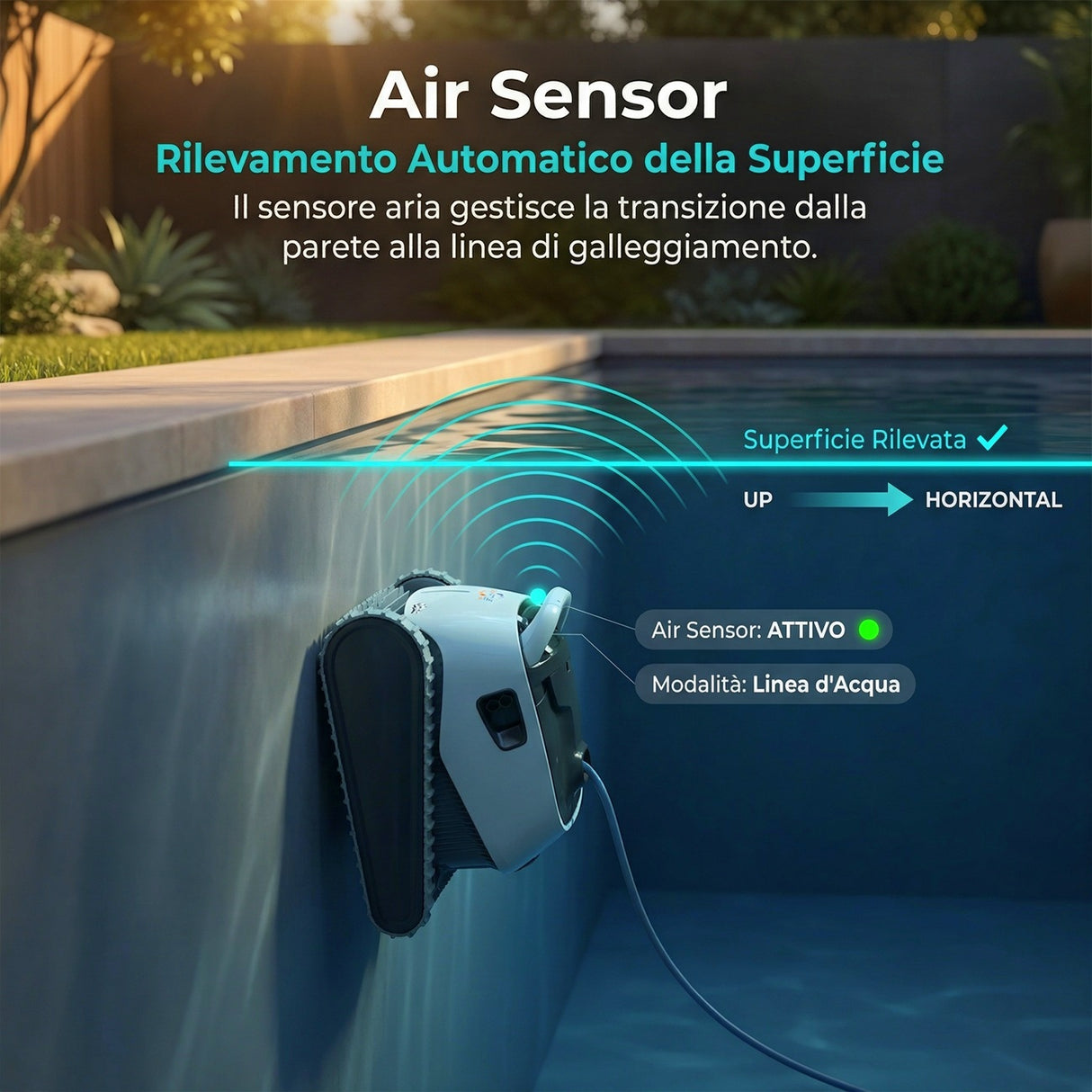 Dolphin Poolstyle 40i IoT Wi-Fi APP MyDolphin Plus Bluetooth Timer Digital - Robot Elettrico Pulitore per Piscina fino a 12 Mt - FONDO + PARETI + LINEA - MY2026