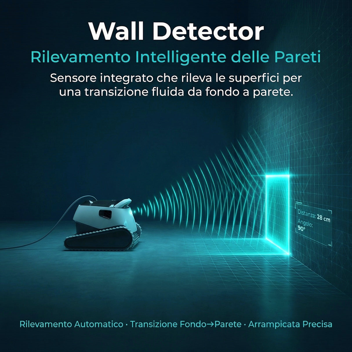Dolphin Poolstyle 40i IoT Wi-Fi APP MyDolphin Plus Bluetooth Timer Digital - Robot Elettrico Pulitore per Piscina fino a 12 Mt - FONDO + PARETI + LINEA - MY2026