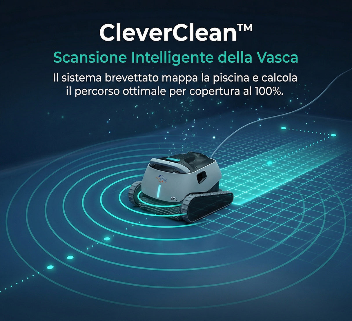 Dolphin Poolstyle 40i IoT Wi-Fi APP MyDolphin Plus Bluetooth Timer Digital - Robot Elettrico Pulitore per Piscina fino a 12 Mt - FONDO + PARETI + LINEA - MY2026