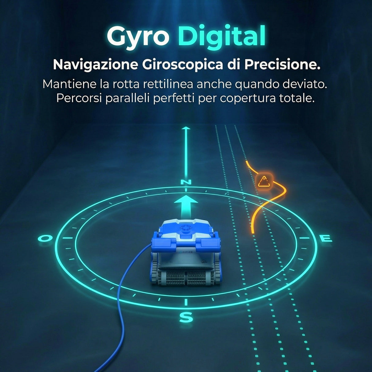 Dolphin ZEFIRO SF50 Gyro Digital - Robot Elettrico Pulitore per Piscina fino a 15 Mt - TOP GAMMA - MY2025