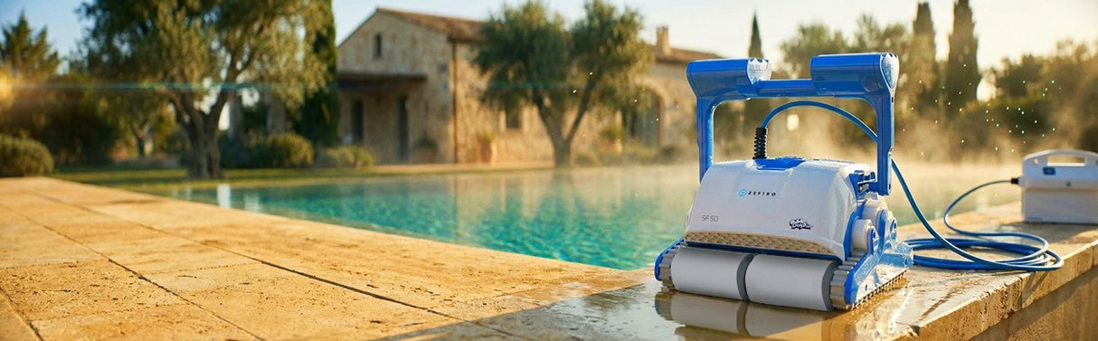 Dolphin ZEFIRO SF50 Gyro Digital - Robot Elettrico Pulitore per Piscina fino a 15 Mt - TOP GAMMA per Rivestimento in Ceramica Cemento Verniciato Vetroresina & PVC con Gradino Perimetrale - MY2026