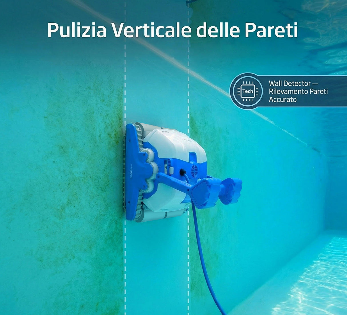 Dolphin ZEFIRO SF60i IoT Wi-Fi Bluetooth Smart Active Timer Gyro Digital - Robot Elettrico Pulitore per Piscina fino a 15 Mt - Rivestimento in Ceramica Cemento Verniciato Vetroresina & PVC con Gradino Perimetrale - APP MyDolphin Plus - MY2026