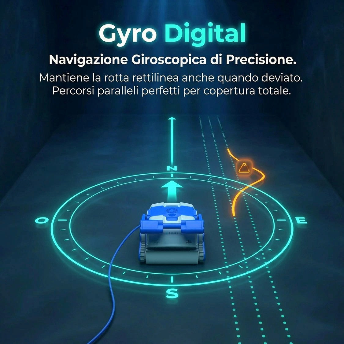 Dolphin ZEFIRO SF40 Gyro Digital - Robot Elettrico Pulitore per Piscina fino a 12 Mt TOP GAMMA per Rivestimento in Ceramica Cemento Verniciato Vetroresina & PVC con Gradino Perimetrale - MY2026