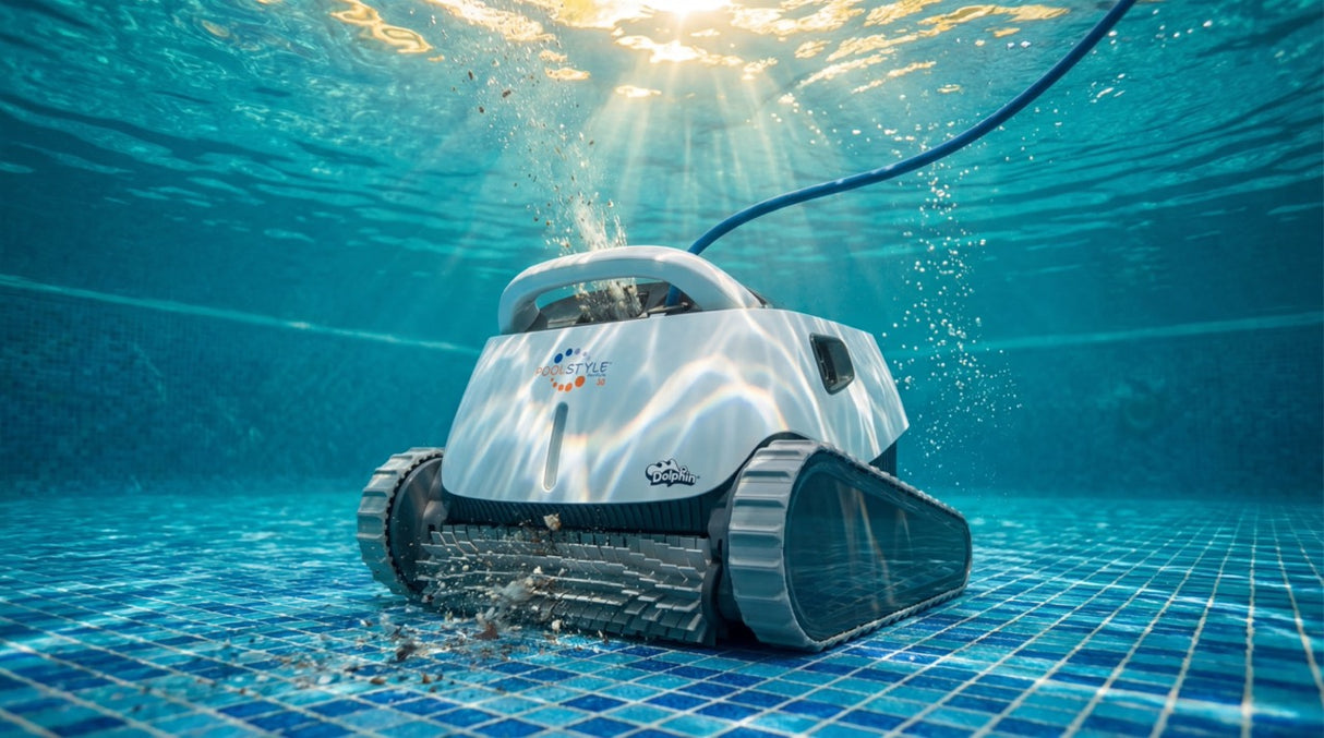 Dolphin Poolstyle 40i IoT Wi-Fi APP MyDolphin Plus Bluetooth Timer Digital - Robot Elettrico Pulitore per Piscina fino a 12 Mt - FONDO + PARETI + LINEA - MY2026