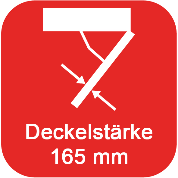 Deckelstärke 165mm