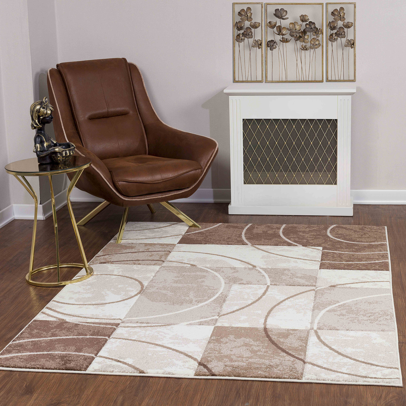 Alfombras pequeñas resistentes a las manchas para sala de estar, color  marrón claro, gris, alfombra tradicional vintage para dormitorio, alfombras