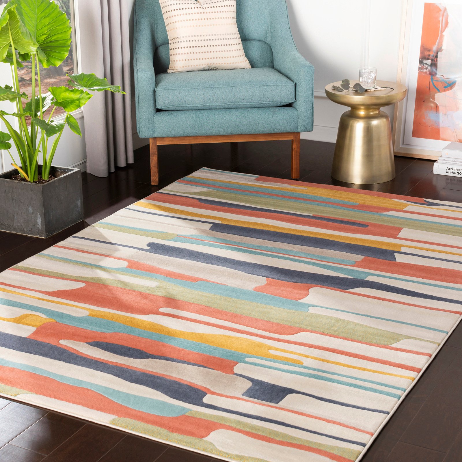 SURYA Tapis de Salon et Chambre - Géométrique Scandinave Rayé