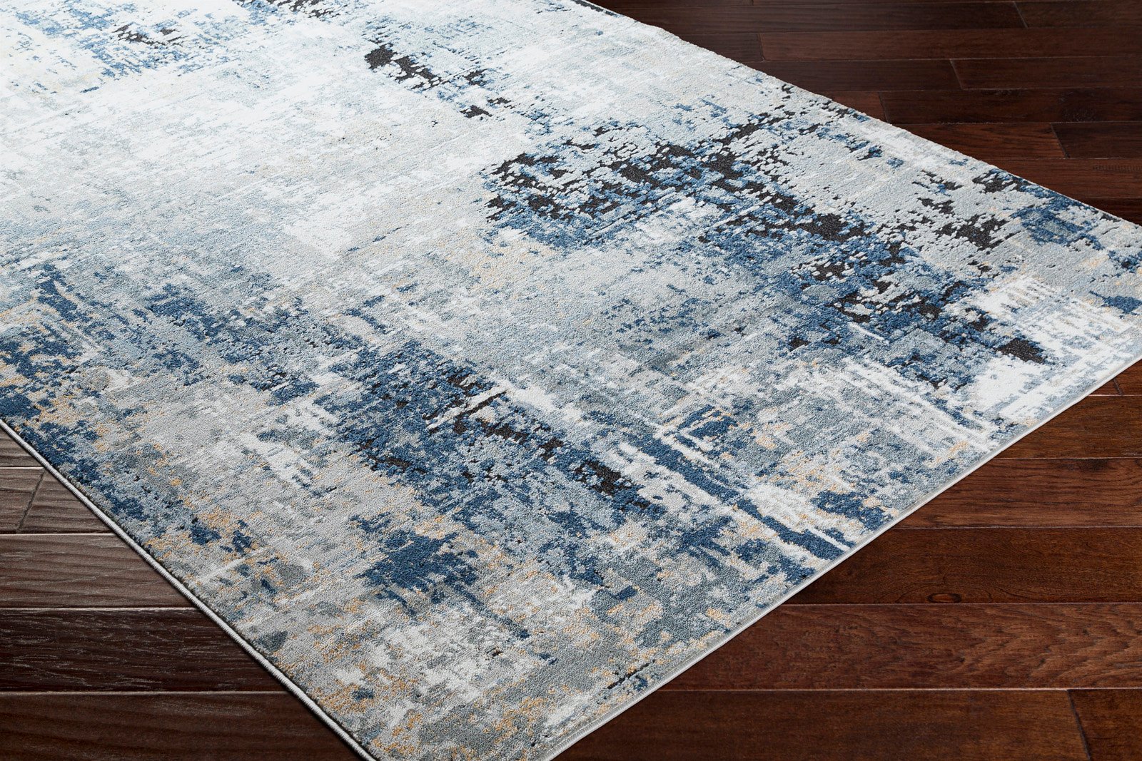 SURYA Tappeto Salotto a Pelo Corto Soggiorno Astratto Moderno Blu e Grigio  160 x 220 cm