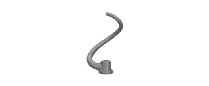 Silver-coated spiral dough hook