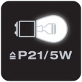 Replaces conventional P21/5W lamps