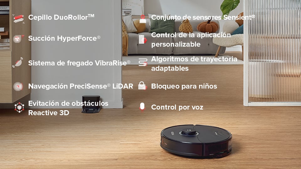 Roborock S8 Robot Aspirador 6000Pa Succión DuoRoller Cepillo Negro