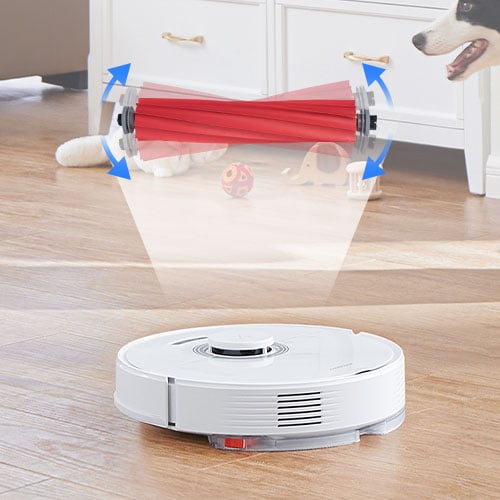 Roborock Q7 MAX+,Aspirateur Robot Laveur avec Station de Vidange 4200Pa  Navigation Lidar 5200mAh Contrôle par