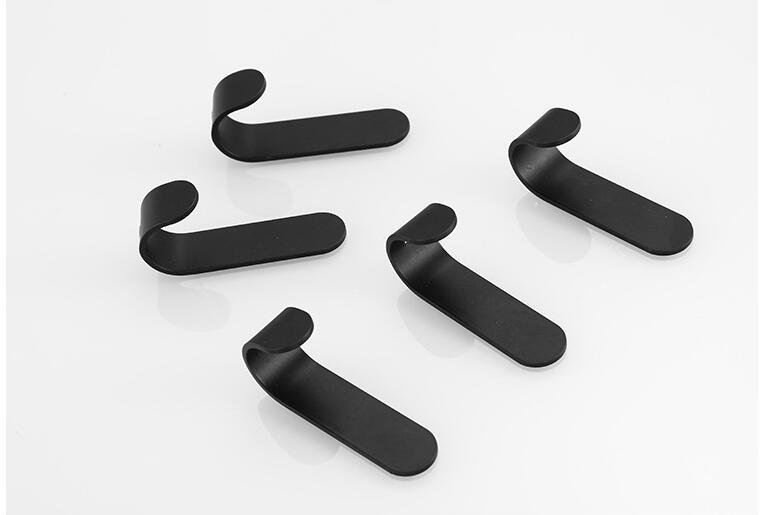 Crochet En Tissu Cintre Noir Crochet Mural Sans Clou Clé Manteau Sac Chapeau Cintre Aluminium Robe Crochet Maison Salle De Bain 5 Pièces -Promos Gout Cuisine Boutique