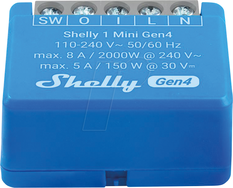 Shelly 1 Mini Gen4 vista frontale