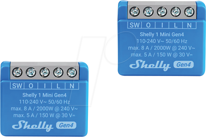 Shelly 1 Mini Gen4 confezione 2 pezzi