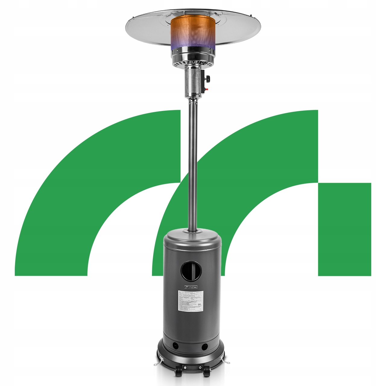 calefacción parasol para jardín, terraza radiante a gas con cubierta, 13 kW máx. ancho 85 cm