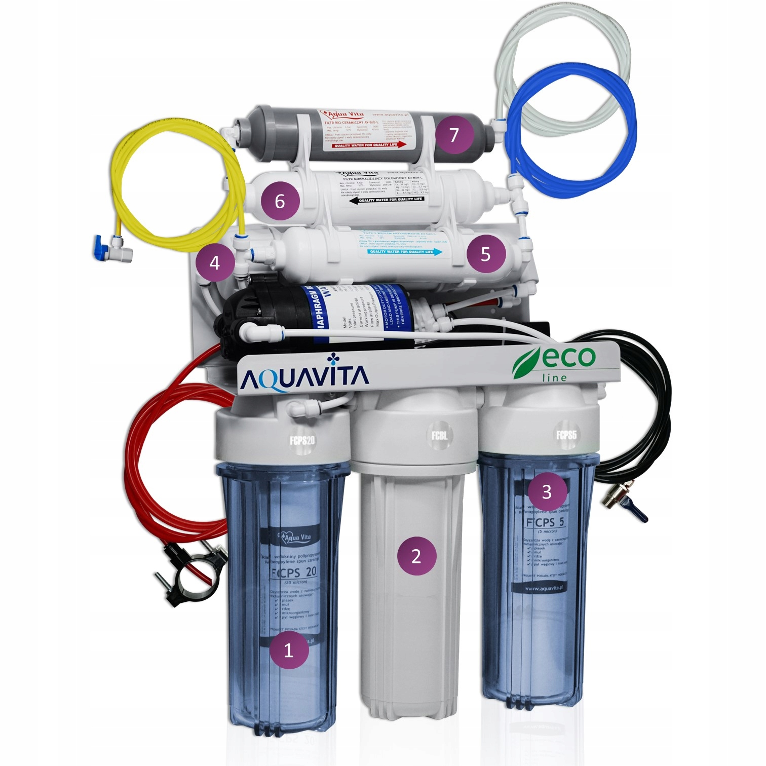 FILTRE A EAU OSMOSE RO7 AQUA VITA RO POMPE IONISEUR