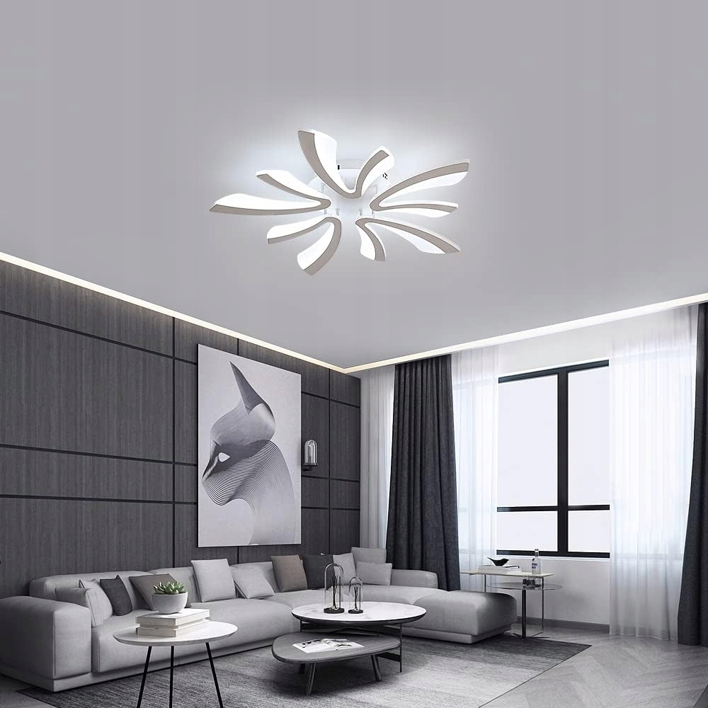 LAMPA SUFITOWA LED PLAFON ŻYRANDOL BIAŁY 48W ŚCIEMNIALNY Z PILOTEM Waga produktu z opakowaniem jednostkowym 2.36 kg