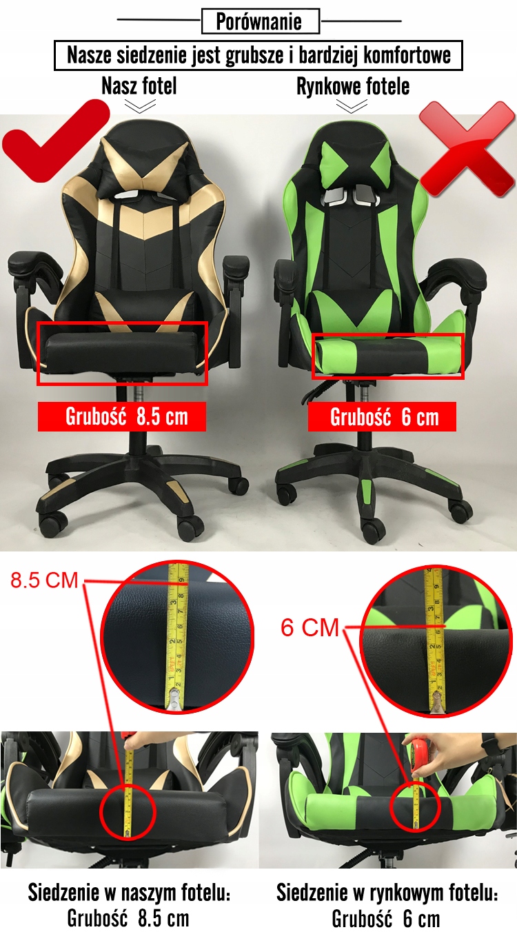 Gaming-, Büro-, Massage- und Gaming-Extreme-Stuhl. Möbelbreite 61 cm