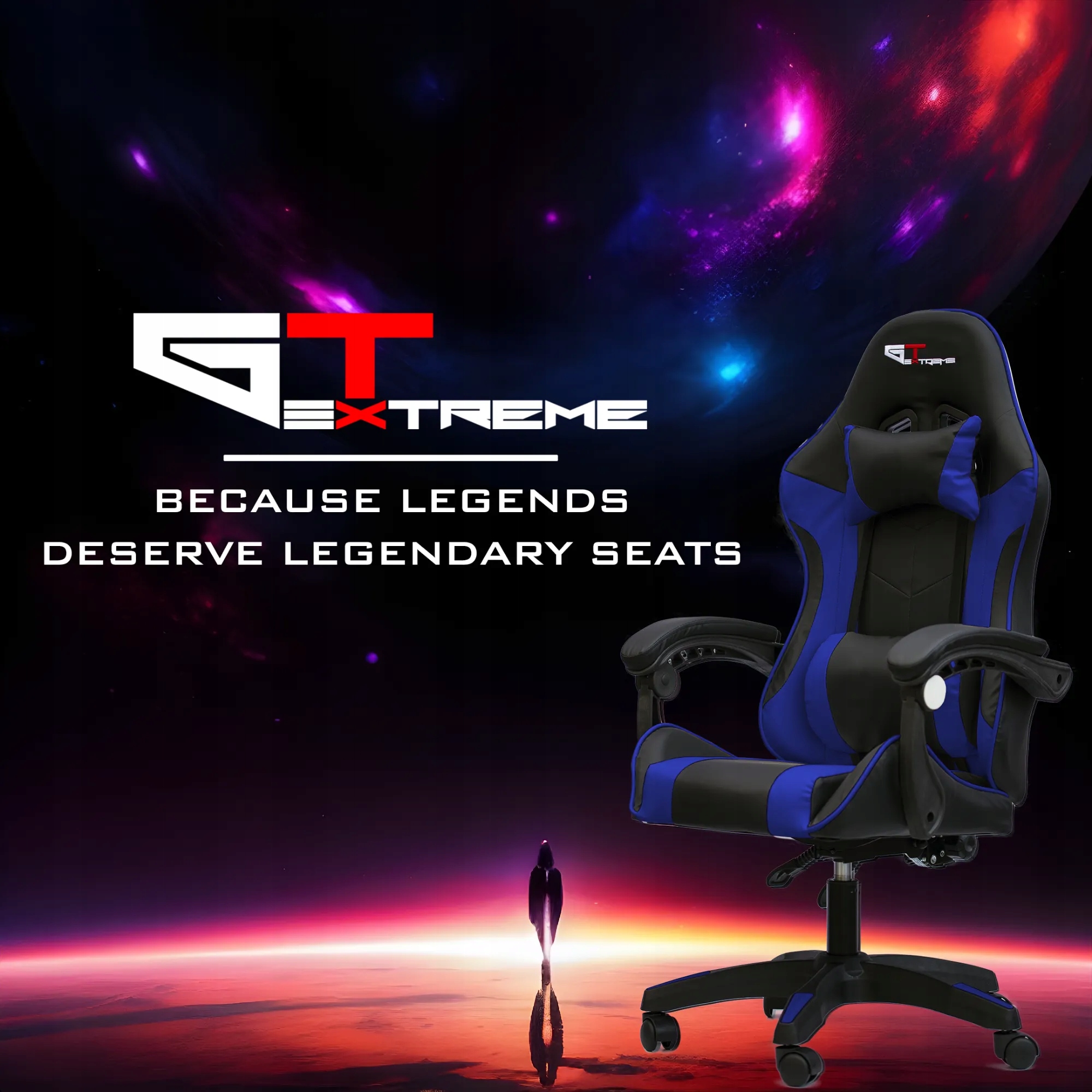 gtxfr-006 Silla gaming GT extreme, oficina, masaje, eco-cuero, reposapiés. Altura del mueble: 131 cm