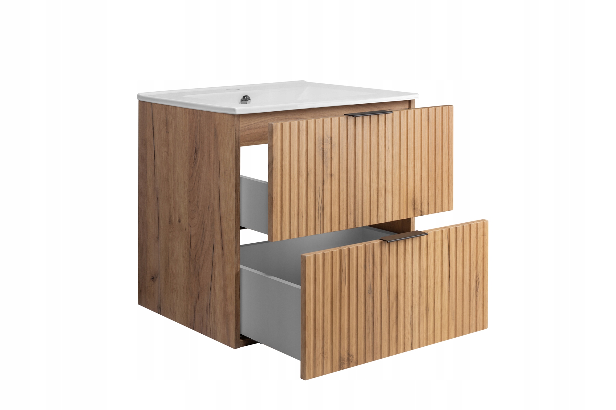 RODAN FLOW Waschtischunterschrank 60 cm Eiche Craft Gold – Maße und technische Ansicht 1
