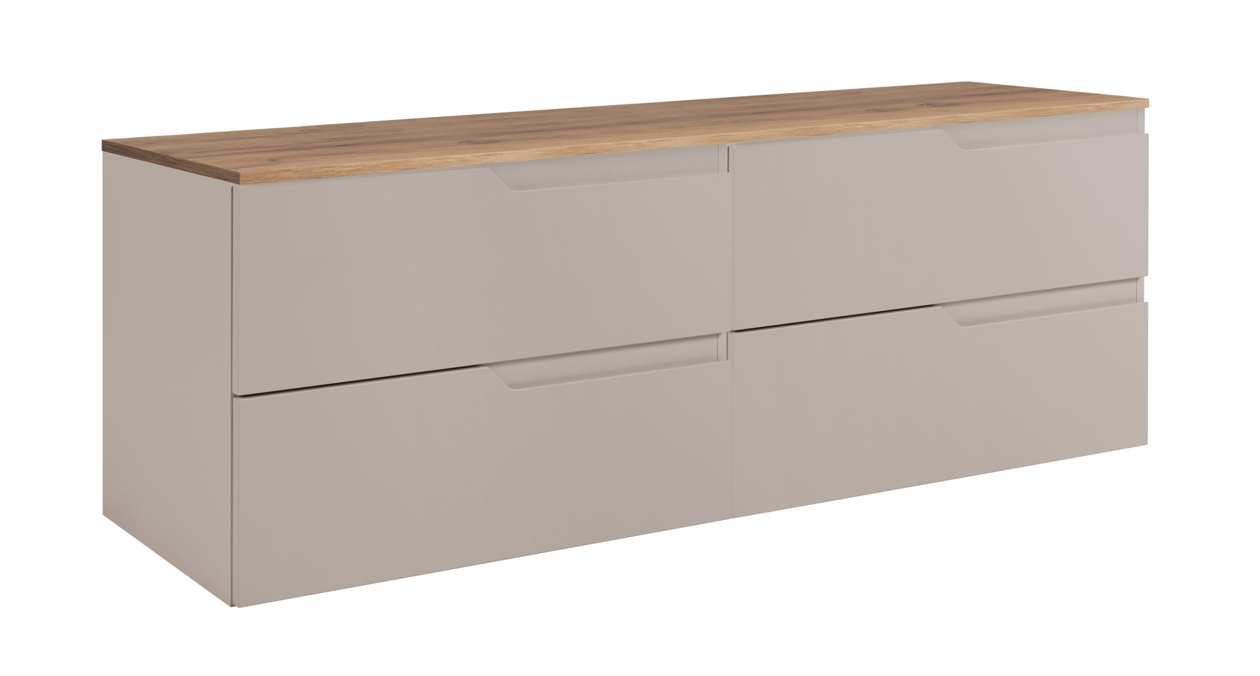 RODAN MODERN Badmöbel Set 120 cm Kaschmir mit Arbeitsplatte Eiche Craft Gold – Hauptansicht