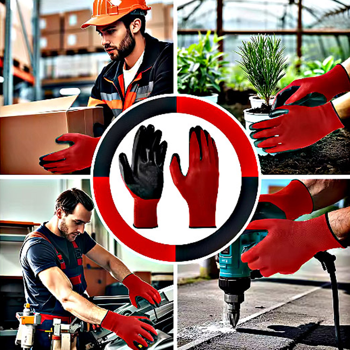 Handschuhe Schutzhandschuhe Arbeitsschutz Latex Stark 10 Paar - 10-XL Modell BHP