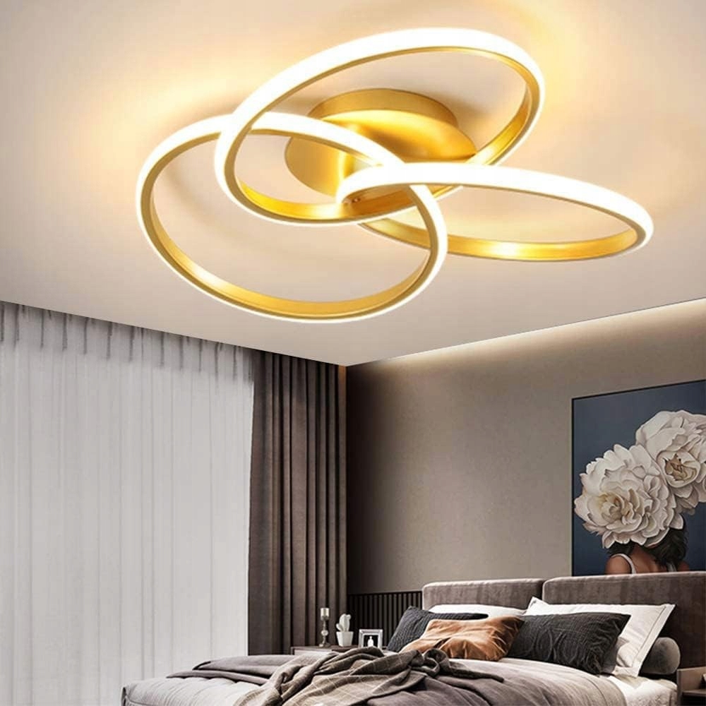 LAMPA SUFITOWA PLAFON ŻYRANDOL ZŁOTA GOLD LED LOFT PILOT 3 KOLORY WISZĄCA Kolor żółty
