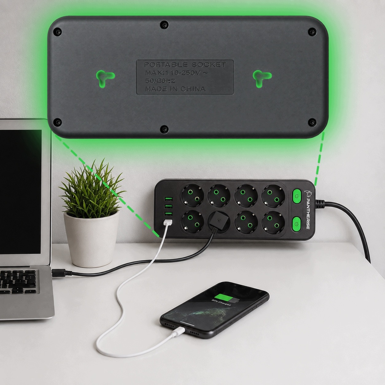 PRZEDŁUZACZ-STRIP-ZASZLAJACA 13W1 4 ports USB type Cx1, 8 interrupteurs 230 V, câble d'extension 3 m 2500 W avec prise USB 13 en 1 (code fabricant : cursor: pointer; height: 356px; max-height: 100%; position: absolute; top: 0px; left: 0px; transition-duration: 0.2s; transition-property: opacity; width: 356px;). Possibilité de montage mural. Deux trous de fixation sont présents sur la partie inférieure du boîtier. Cela permet de fixer la bande LED sur une surface correctement préparée, par exemple : sur un bureau, derrière un poste informatique, à côté d'un meuble TV, au mur, à un endroit où elle sera constamment et facilement accessible. disponible<p>Une bonne solution pour ceux qui souhaitent réduire l'encombrement des câbles.</p></button></div></div></div><div class=