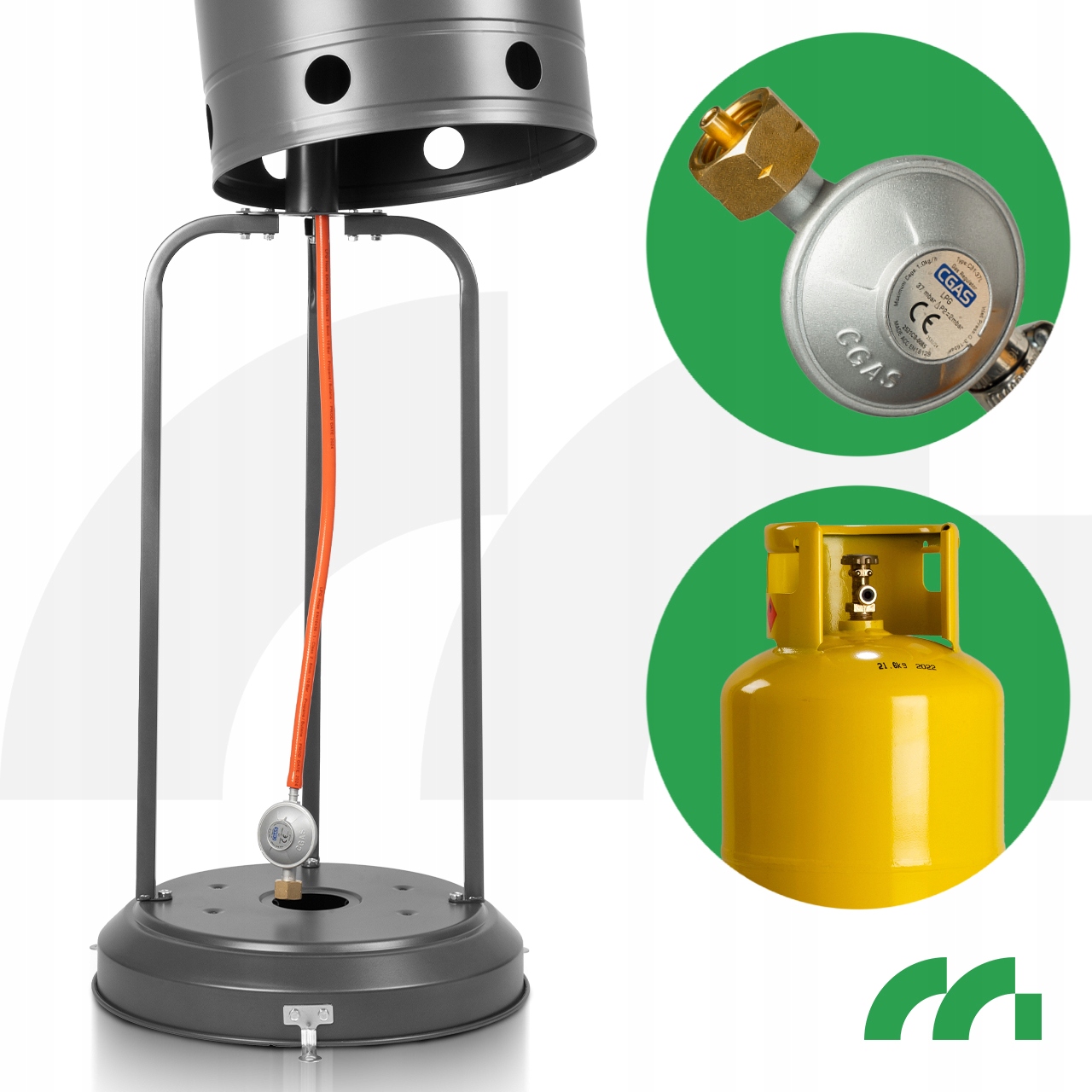calefacción de jardín tipo sombrilla, calefactor radiante de gas para terraza con cubierta, 13 kW, embalaje original