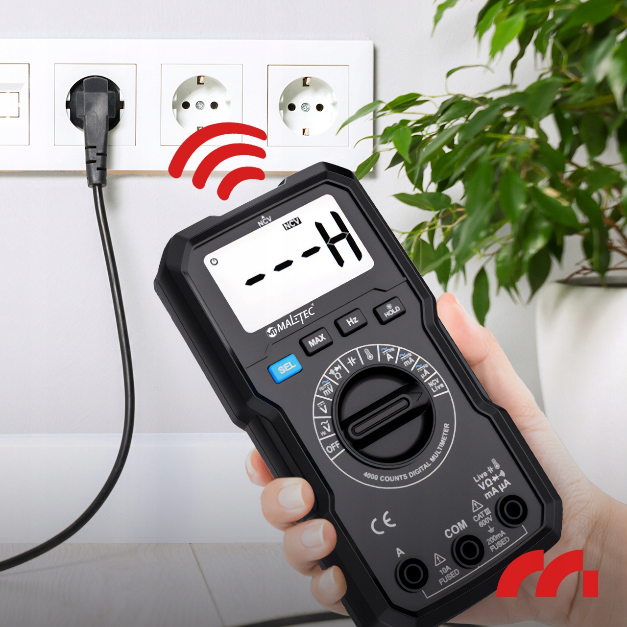 Multímetro digital Medidor de corriente Eléctrico LCD Probador Juego Cables Medición Continuidad Frecuencia Voltaje CA Voltaje CC Parámetros de diodo Capacitancia Corriente CA Corriente CC Resistencia CC Temperatura