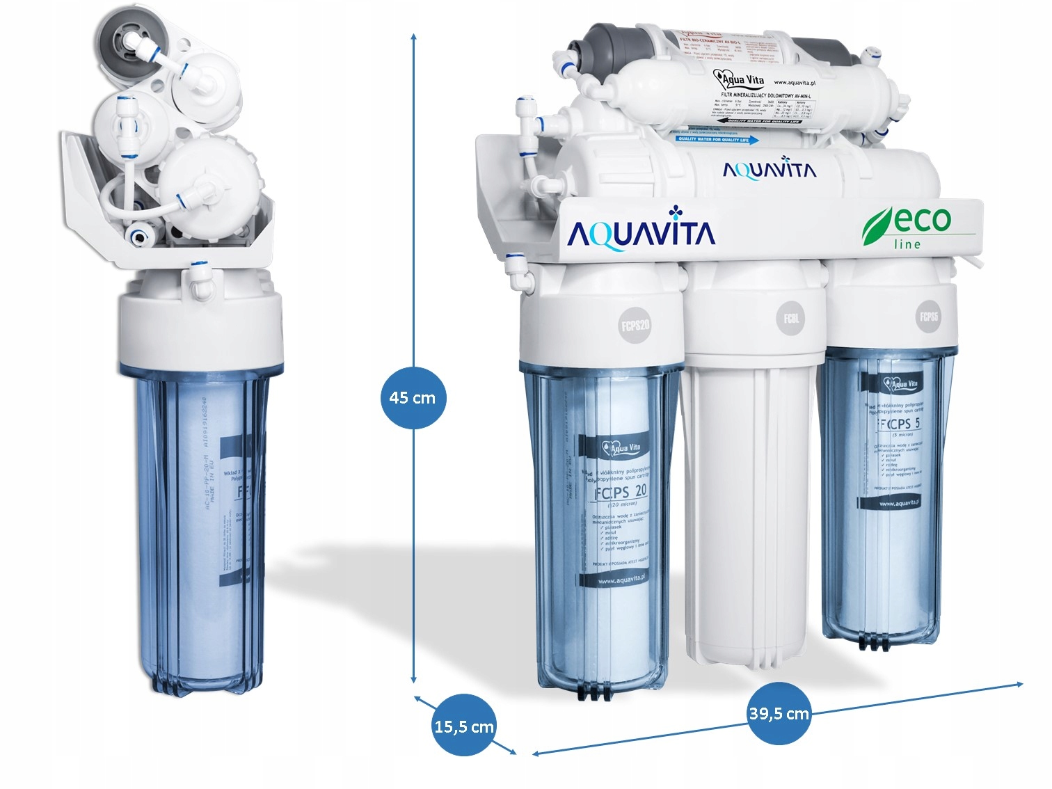 FILTRE À EAU OSMOSE CARTOUCHES RO7 AQUA VITA IONISEUR Poids produit avec conditionnement unitaire 15 kg