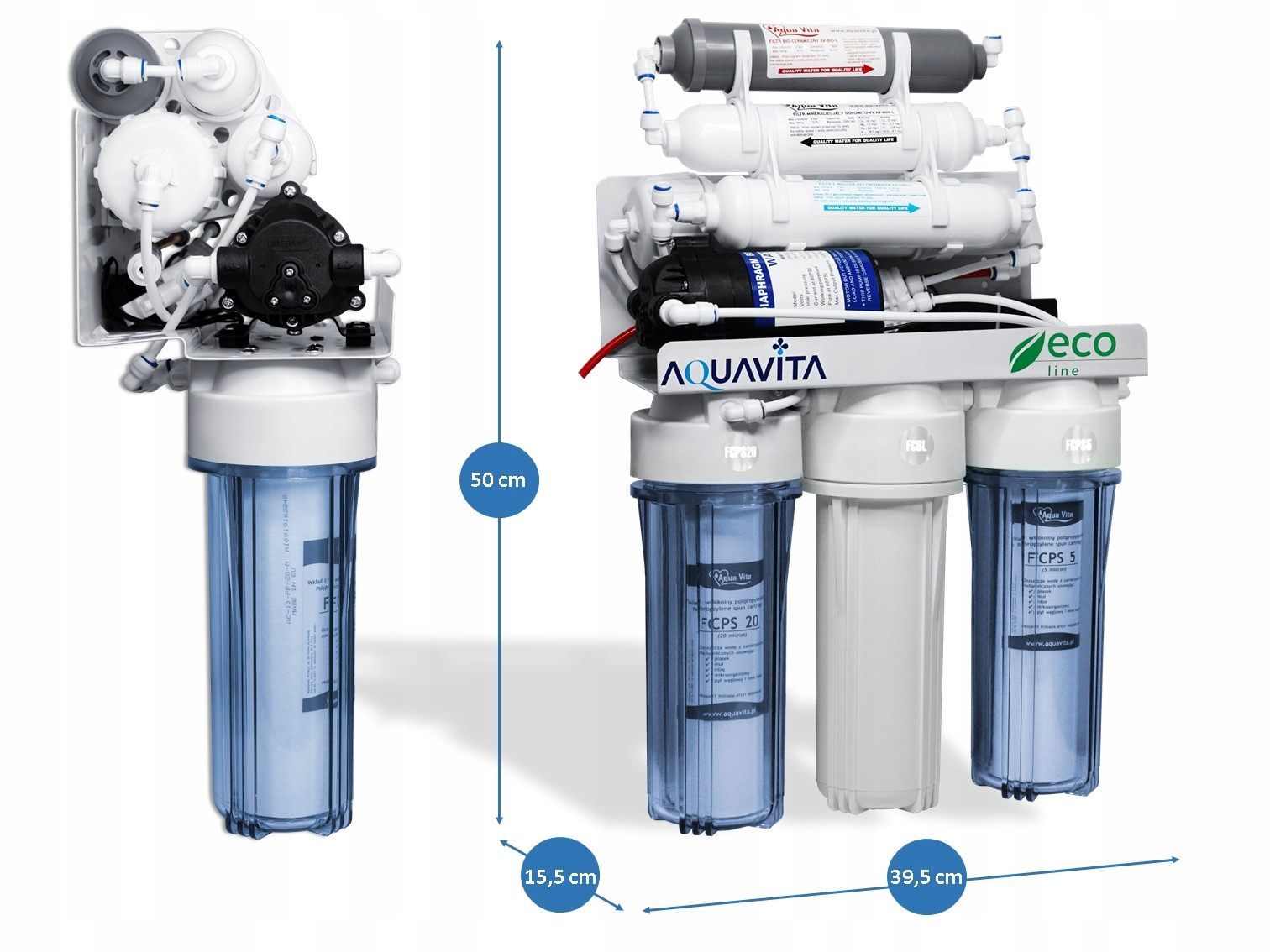 FILTRE A EAU OSMOSE RO7 AQUA VITA RO POMPE IONISEUR Poids produit avec conditionnement unitaire 15 kg